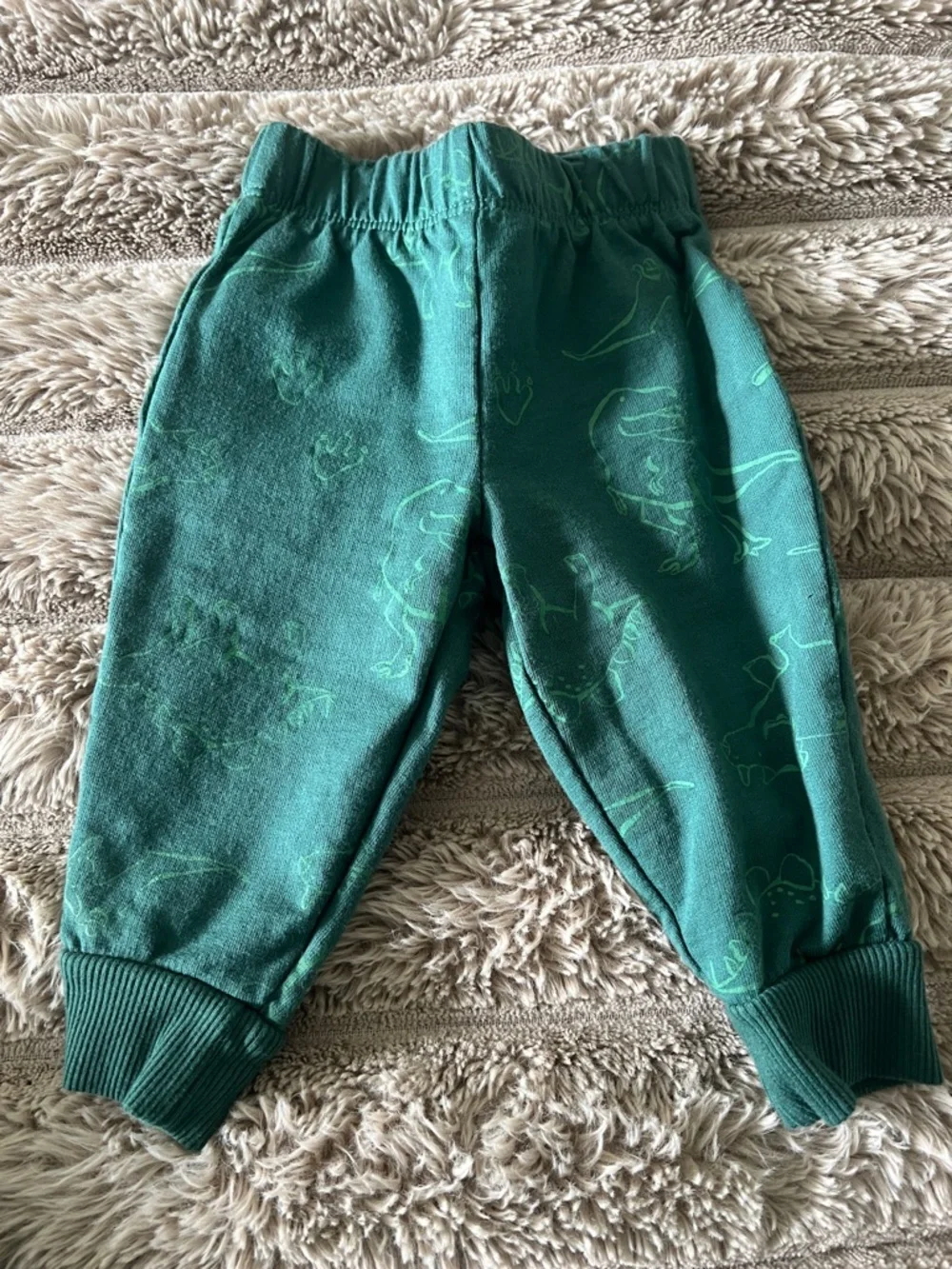 Carter's Green Dinosaur Hoodie, Pants & Cream Dino Bodysuit Set